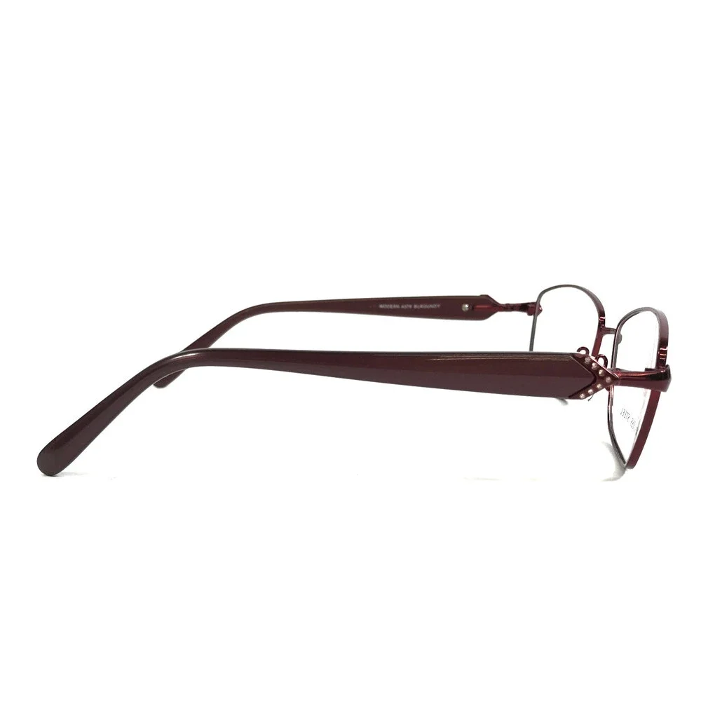 Modern Art Eyeglasses Frames A376 BURGUNDY Wire Rim Crystals 56-18-140
